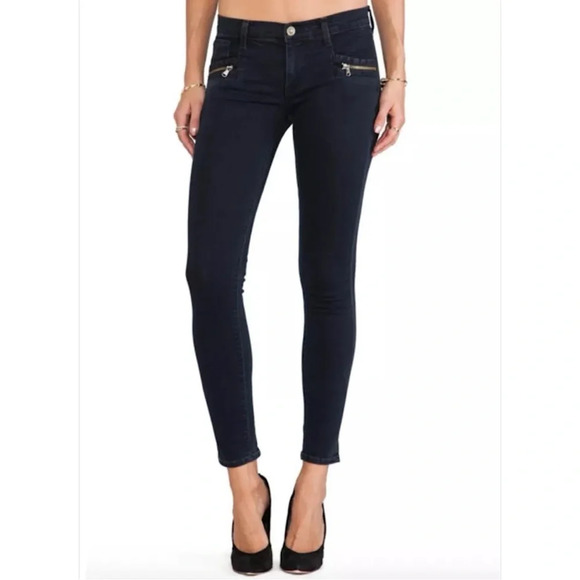 HUDSON CHIMERA  Super Skinny Jeans front/back zippers SZ 26 BLACK WILD Mid Rise - Picture 2 of 9